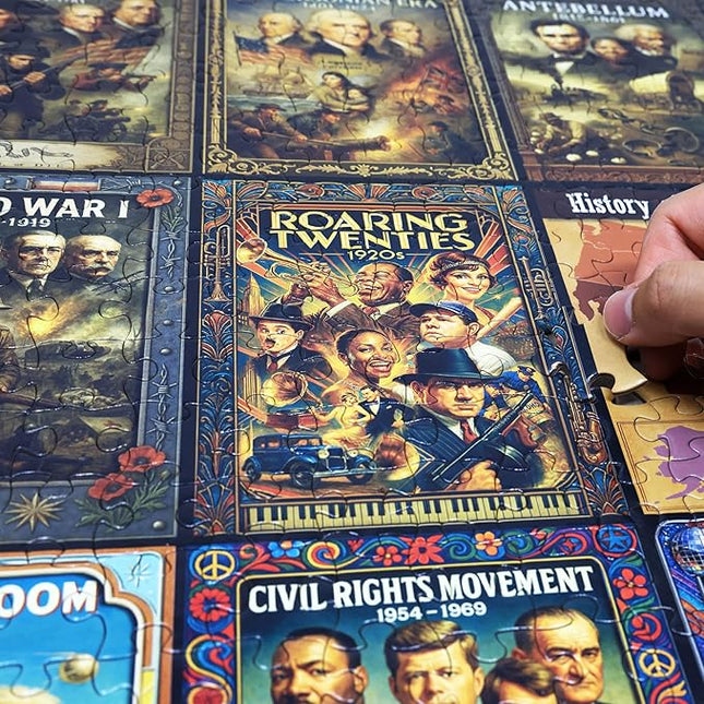 Think2Master History of The United States 500 Pieces Large Format Jigsaw Puzzle: Kids 12+, Teens, Adults & Families. Great Gift. Presidents, Key Events & ERAS from 1776 to Today. Size: 26.8” X 18.9”