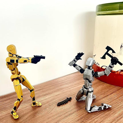 (Assembly Completed) 4 Packs T13 Action Figure, Dummy 13 3D Printed ActionFigure Toy Gifts for Kids, Robot 13 Action Figure Full Body Mechanical Doll Christmas Birthday Gift for Boys Girls