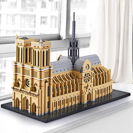 Big Architecture Model Kits Notre Dame Micro Blocks 7380 Pieces Paris Building Kit | Impressive Detail |Challenging Build | Lower Price Sturdy Structure|Gift for Kids and Adults