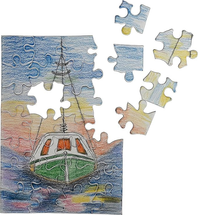 12 Blank Jigsaw Puzzles - 5.5 inch x 8 inch, 28 Pieces per Puzzle - Excellent for Kids Activities, Arts & Crafts, Invitations, Blank Puzzles to Draw On