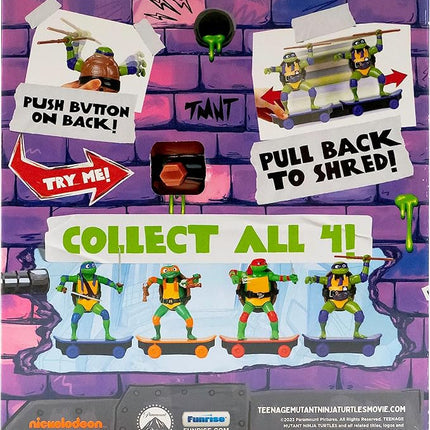 Teenage Mutant Ninja Turtles Toy, Donatello Sewer Shredder Pullback Skateboard, Mutant Mayhem TMNT Collectible Ninja Turtle, Ages 3+