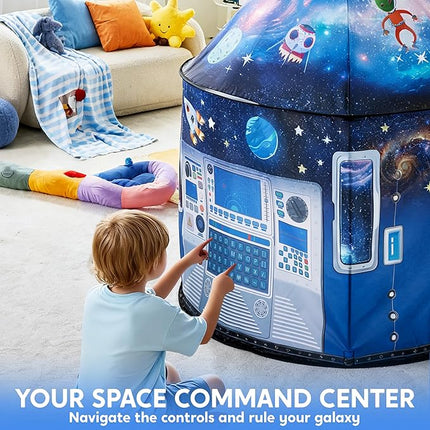JOYIN Rocket Ship Play Tent for Kids – Glow-in-The-Dark Space Tent with Starry, Astronaut Spaceship Foldable Playhouse for Boys & Girls, Indoor Outdoor Kids Pop-up Play House, Toddler Birthday Toy