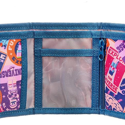 LEGO Trifold Wallet, Kids Unisex Wallet for Boys and Girls, with Clear ID Window, Card and Cash Pockets and Secure Hook and Loop Closure, Space Explorer