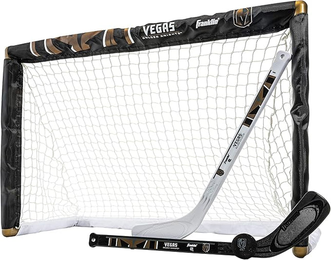 Franklin Sports NHL Mini Hockey Set - Kids Indoor Knee Hockey Goal, Ball, + 2 Stick Combo - Youth Team Indoor Toy Set - Official - Ages 3+
