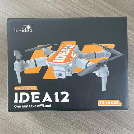 LE-IDEA Mini Drone with Camera 1080P, IDEA12 FPV Foldable Drone for Adults, 270° Obstacle Avoidance, One-Key Take Off/Landing, Headless Mode, 3 Speed Adjustment, RC Quadcopter for Beginners (Orange)