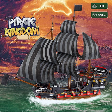 Toy Building Block Set, Pirate Ship Regular Size Brick Model Kit, Creative Ship Building Construction, Christmas Birthday Gift for Adult Teens Children Kids Boys Girls 8+ 968pcs