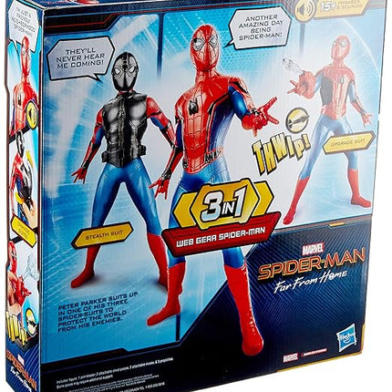 Spider-Man: Far from Home Deluxe 13-Inch-Scale Web Gear Action Figure with Sound FX, Suit Upgrades, and Web Blaster Accessory