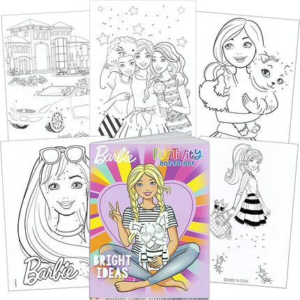 Activity Book Barbie Funtivity Dot-to-Dot Activity & Coloring Book Set for Kids Toddlers - Set of 2 Books 'Bright Ideas' & 'Strong Bond'