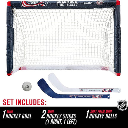 Franklin Sports NHL Mini Hockey Set - Kids Indoor Knee Hockey Goal, Ball, + 2 Stick Combo - Youth Team Indoor Toy Set - Official - Ages 3+