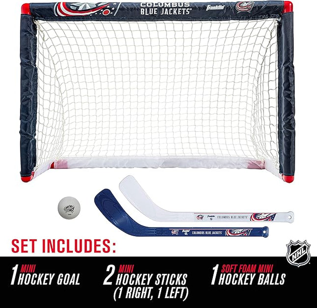 Franklin Sports NHL Mini Hockey Set - Kids Indoor Knee Hockey Goal, Ball, + 2 Stick Combo - Youth Team Indoor Toy Set - Official - Ages 3+