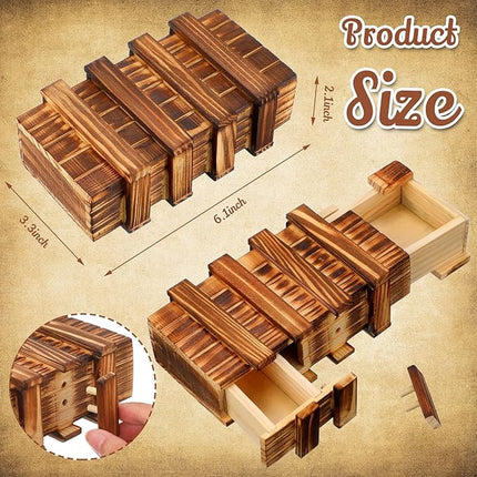 Yilloog 8 Pcs Secret Puzzle Box with Compartments for Adults Secret Puzzle Drawer Wooden Gift Boxes Game for Adults