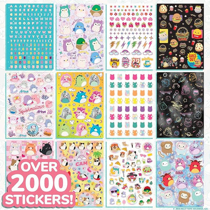 Original Squishmallows 2000+ One of a Kind Sticker Book, 43 Sticker Sheets, Kawaii Squishmallows Stickers for Water Bottle, Notebooks, Party Favor Bags, Cute Stickers & Sticker Books for Kids Ages 4-8
