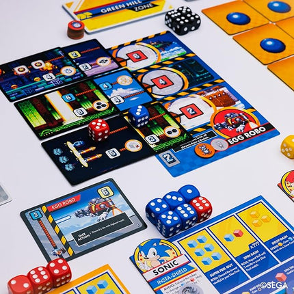KESS - Sonic Roll Board Game: Roll Through 4 Classic Zones, 1-4 Players Thrilling Tabletop Adventure Game for Ages 14+