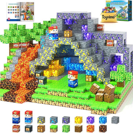 Magnetic Blocks 100PCS Kids Toys Magnetic Building Blocks Sensory Stem Boys Toys Ages 3-5 4-6 5-7 Classroom Must Haves 3 4 5 6 7 8 9 10 Year Old Boy Birthday Gifts