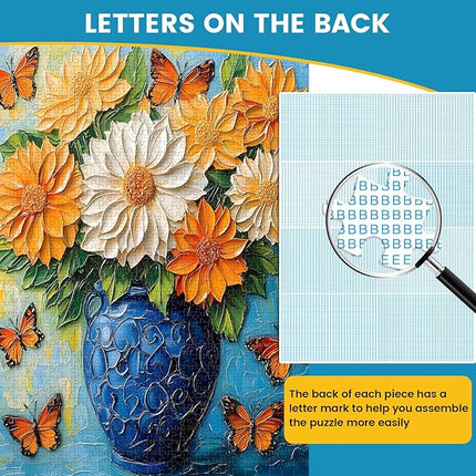 Puzzles for Adults 1000 Pieces,1000 Piece Puzzle Vase with Beautiful Flowers Jigsaw Puzzles 1000 Pieces Adult Puzzles Games Unique Cool Puzzle Challenging Family Game Great Gift Idea 28x20 in