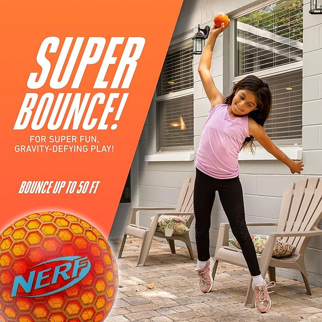 NERF Super High Bounce Ball - 2 Balls Included - Durable and Lightweight for Indoor and Outdoor Fun