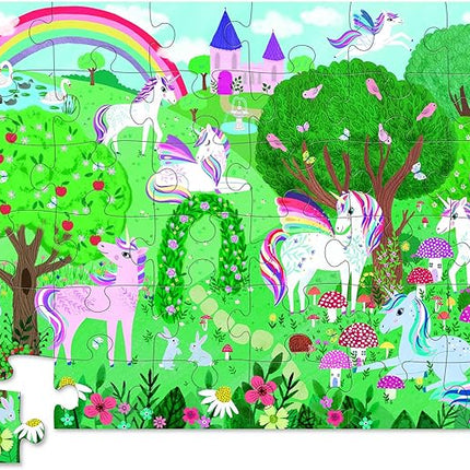Crocodile Creek 36-Piece Jigsaw Floor Puzzle - Fun Floor Puzzles for Kids Ages 3-5 - Heavy-Duty Shaped Box for Storage - Unicorn Dreams - 24" W x 18" H Finished