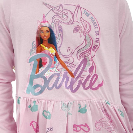 Barbie Dress | Short Sleeve Girls Unicorn Dress | Skater Dress for Girls