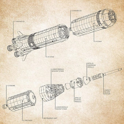 LEGO 92176 Ideas NASA Apollo Saturn V Space Rocket and Vehicles, Spaceship Collectors Building Set with Display Stand [Amazon Exclusive], 14+ years