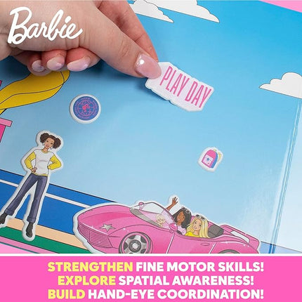 Horizon Group USA Barbie Puffy Sticker Playset, 75 Reusable Stickers, 2-Sided Beach Play Scene, Travel-Friendly, Ages 3+