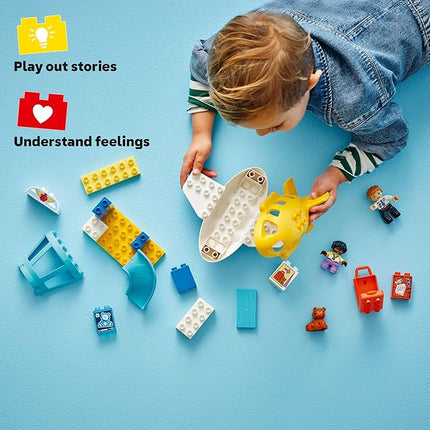 LEGO DUPLO Town First Time at The Airport Building Toy - Learning Play Set for Boys & Girls Ages 1.5+ - Little Ones Use Building Blocks to Explore Emotions - Toddler Gift Idea for Birthdays - 10443