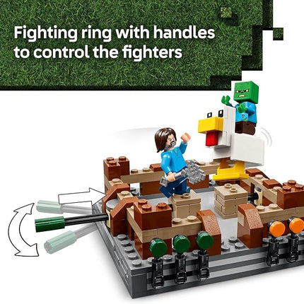 LEGO Minecraft Woodland Mansion Fighting Ring - Building Toy for Kids Age 10+ - Includes Steve, Garrett, & Henry Minecraft Figures, Plus a Chicken Jockey & More - Birthday Gift Idea for Fans - 21272