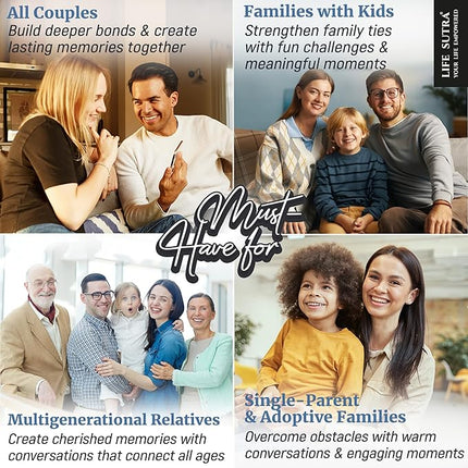 Family Conversation Starters Cards Games For Kids 10 +, Teens and Adults, Car Travel Communication Card Game, Social Skill & Mindful Therapy Talk w 400 Questions & Activities, Fun Gifts For Families