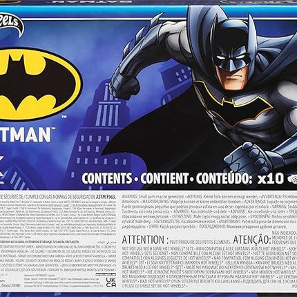 Hot Wheels Toy Cars, 10-Pack of Batman-Themed 1:64 Scale Die-Cast Vehicles, Popular Hero, Sidekick & Villain Castings from The Global Franchise