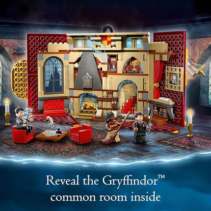 Lego Harry Potter Gryffindor House Banner Set 76409 With LEGO Building Elements, Hogwarts Castle Common Room Toy or Wall Display, Fold Up Travel Toy, Collectible with 3 Minifigures For 9+ Years