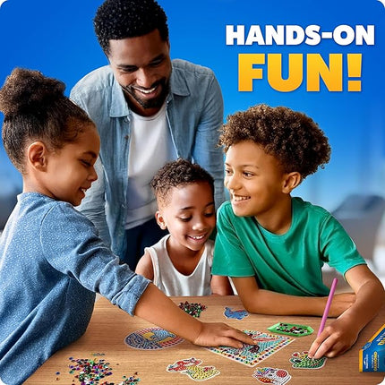 Blue Marble Ultimate Diamond Painting Kit for Kids – 6 Craft Activities with 1500+ Gems, Make 3 Window Art Pieces & 3 Keychains, Includes Applicator Pens, Gem Trays & Stencils, Kids Crafts