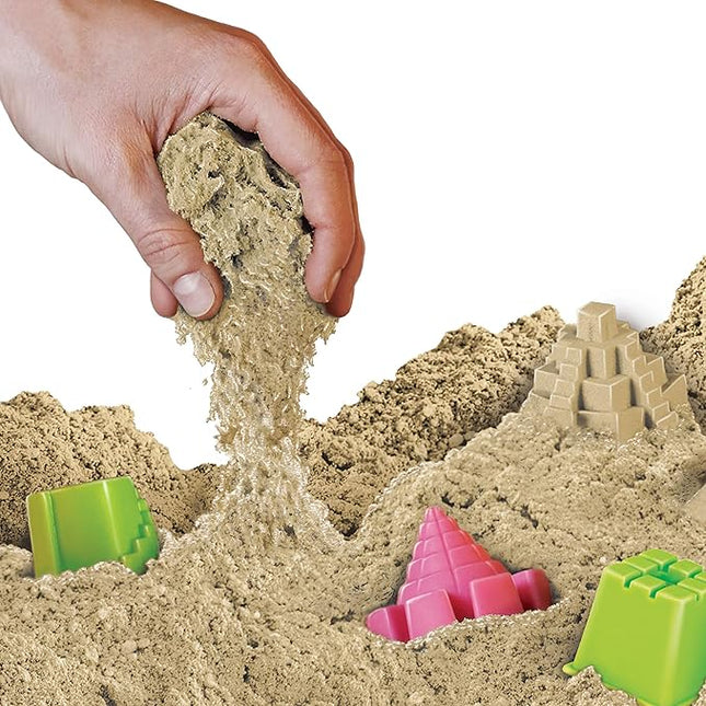 Blue Marble National Geographic Moon Sand - 12 Lbs. with Castle Molds (Natural) - A Fun No Mess Sensory Activity, Kids Fake Sand Play Set, Sensory Bin Filler
