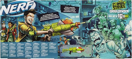 Nerf Zombie Strike Ghoulgrinder Blaster - Rotating 10-Dart Wheel, 10 Official Zombie Strike Elite Darts - for Kids, Teens, Adults