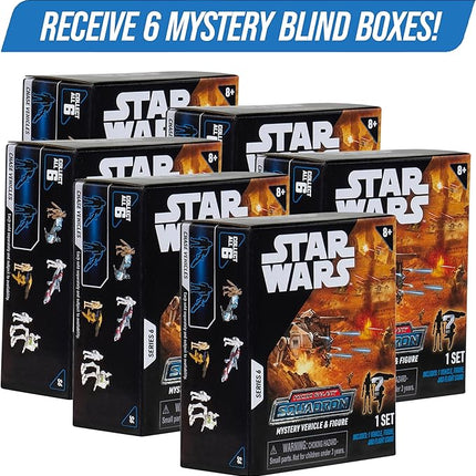 Star Wars Micro Galaxy Squadron Series 6 (6 Pack) Mystery Blind Box - Get Six 2.5" Vehicle or 1" Mini Figure - Officially Licensed - Authentic Collectible Toy - Gift for Boys, Girls, Kids, Teens - 8+