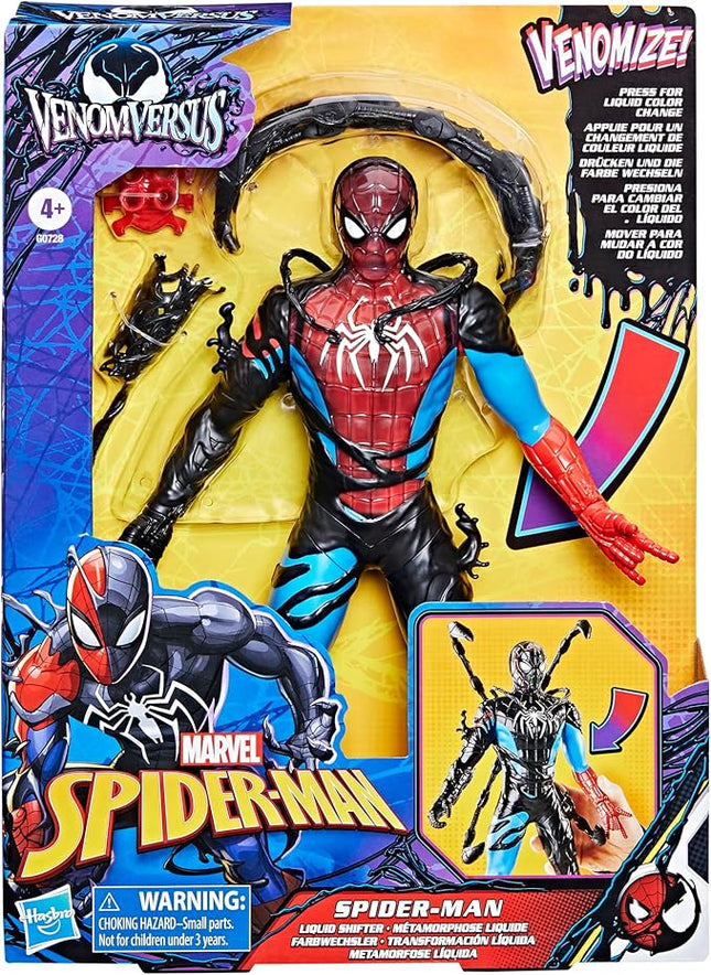 Spider-Man Marvel VenomVersus Liquid Shifter Action Figure with Accessories, 11-Inch-Scale Super Hero Toys for Kids Ages 4 and Up