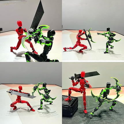 (Assembly Completed) 2 Packs T13 Action Figure Set, Dummy 13 3D Printed ActionFigure Toy Gifts for Kids, Robot 13 Action Figure Full Body Mechanical Doll Christmas Birthday Gift for Boys Girls