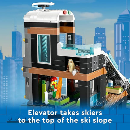 LEGO City Ski and Climbing Center Building Toy Set, 3-Level Building with a Ski Slope, 8 Minifigures and 2 Animal Figures for Imaginative Winter Sports Play, Fun Gift Idea for Kids and Ski Fans, 60366
