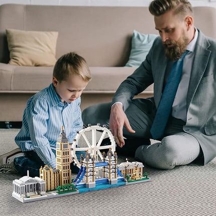 Micro Building Blocks Set Architecture London Skyline Collection Building Set Model Kit London Bridge Gift for Adults and Kids Ages of 14+ 3430 Pieces