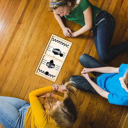 Ankit Toys & Games Fast Sling Puck Board Game – Wooden Indoor Tabletop Hockey Game for Kids & Adults | Fun Family Party Game | Fast-Paced Action, Strategy & Skill Play