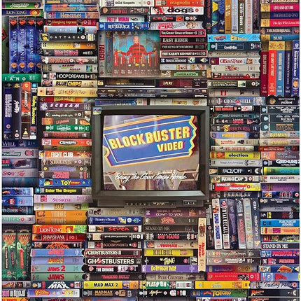 Blockbuster Era 1000-Piece Jigsaw Puzzle, Brain Teaser for Kids and Adults | 28 x 20 Inches