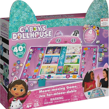 Spin Master Games, Gabby’s Dollhouse, Meow-Mazing Board Game, Board Game for Kids, Family Games, Preschool Game for Families & Kids Ages 4+