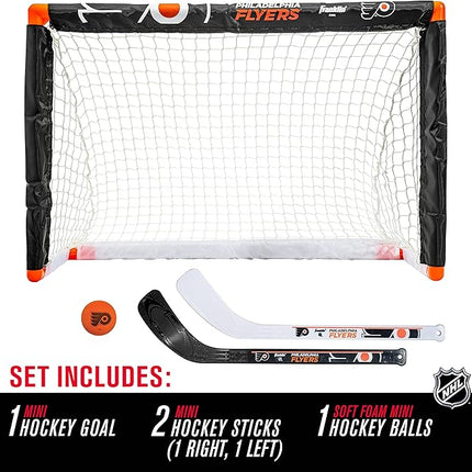 Franklin Sports NHL Mini Hockey Set - Kids Indoor Knee Hockey Goal, Ball, + 2 Stick Combo - Youth Team Indoor Toy Set - Official - Ages 3+