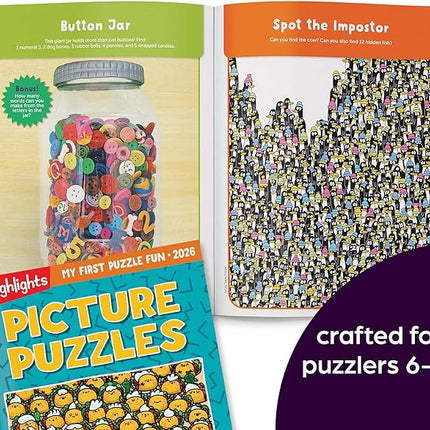 2026 Puzzle Fun Activity Book Gift Set for Kids 6 and Up, 4 Fun Books with Brain Teasers, Mazes, Word Games and More, Travel Activity and Puzzle Game Books for Kids