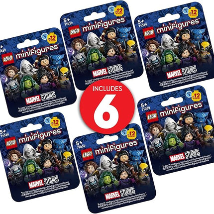 Lego Minifigures Marvel Series 2 6 Pack 66735 Mystery Blind Box, Surprise Collectible Characters for Role Play or to Add to a Minifigure or Marvel Collection, A Gift for Disney and Marvel Fans
