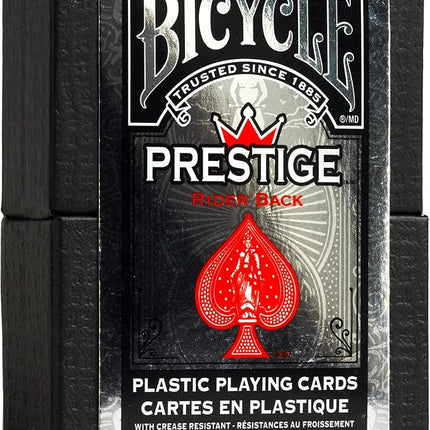 Bicycle Prestige Waterproof Plastic Playing Cards, Red & Blue (Colors May Vary)