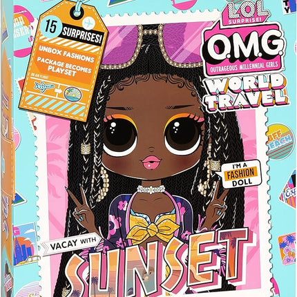 L.O.L. Surprise! World Travel Sunset Fashion Doll with 15 Surprises Including Outfit, Travel Accessories and Reusable Playset – Great Gift for Girls Ages 4+