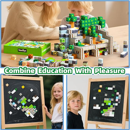 150PCS Magnetic Building Blocks Set Toys, Kids Classroom Magnet Blocks Sensory Toy for Toddlers STEM Learning, Construction Stacking Toy for Kids Boys and Girls Christmas Birthday Gifts