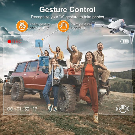 Drone with Camera for Adults, 4K UHD GPS RC Drone Brushless Motor, Smart FPV Foldable Quadcopter for Beginners, 5G WIFI Transmission, Auto Return, Follow Me, Waypoints, Altitude Hold, 30 Mins Flight Time,for Boys Girls