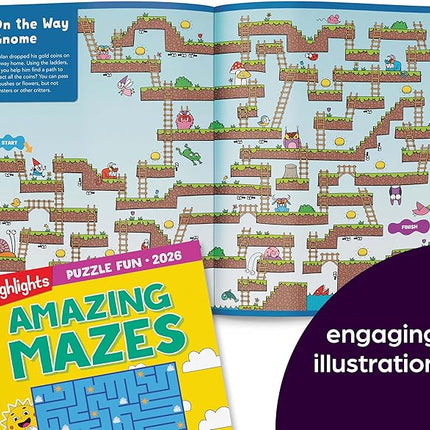 2026 Puzzle Fun Activity Book Gift Set for Kids 6 and Up, 4 Fun Books with Brain Teasers, Mazes, Word Games and More, Travel Activity and Puzzle Game Books for Kids