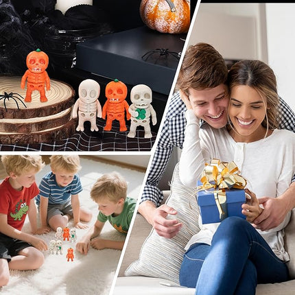 27 PCS Halloween 3D Printed Skeleton Man Animal Fidget Toy, Spooky Party Favors, Classroom Prizes, Sensory Toys for Kids, Halloween Decorations