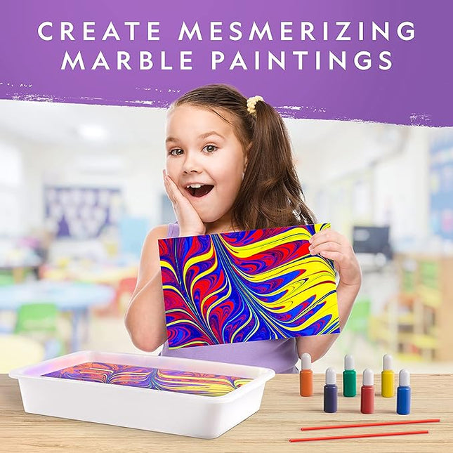 National Geographic Marbling Art Kit - Create 12 Sheets of Marble Art with Paints & Water, Crafts for Kids, Amazon Exclusive